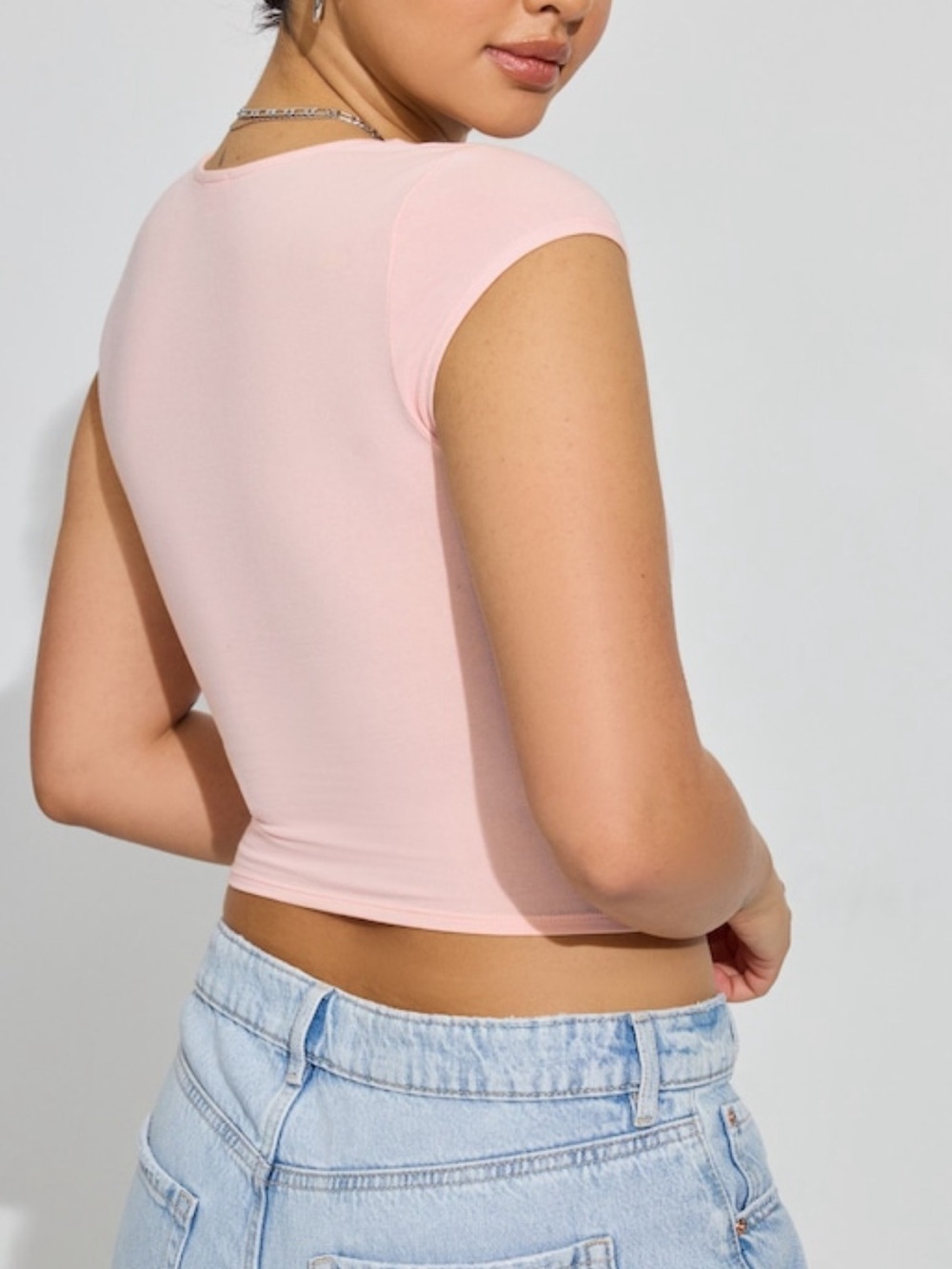 GARAGE Portia Square Neckline Tee Pink - Picture 3 of 7